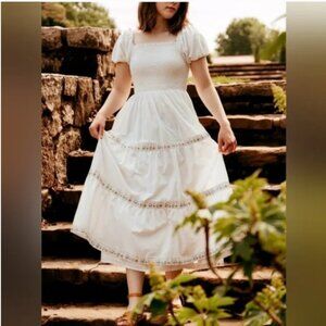 Rachel Zoe white cotton tiered cottagecore fairy dress 4
